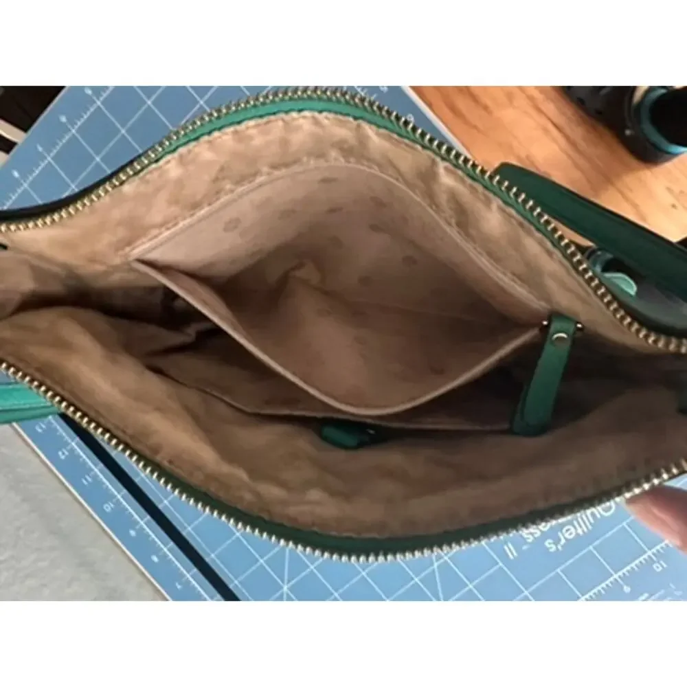 Kate Spade Love Shack Heart Shaped Crossbody Bag Saffiano Leather Teal Color
